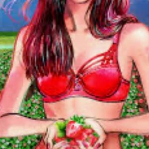 Marlies Delkees Vibrant Scarlet Balconette Bra with Velvet Lios